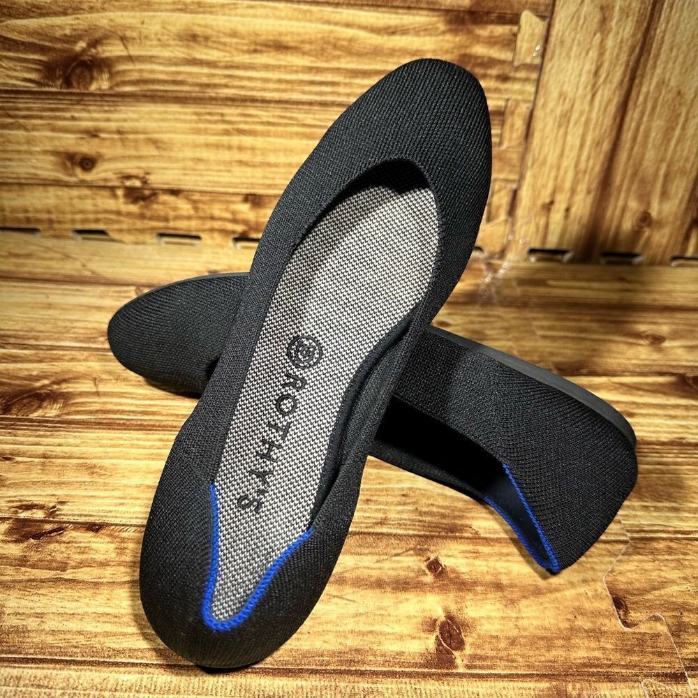 Rothys Shoes Womens 10 Black Ballet Flats Slip On Casual